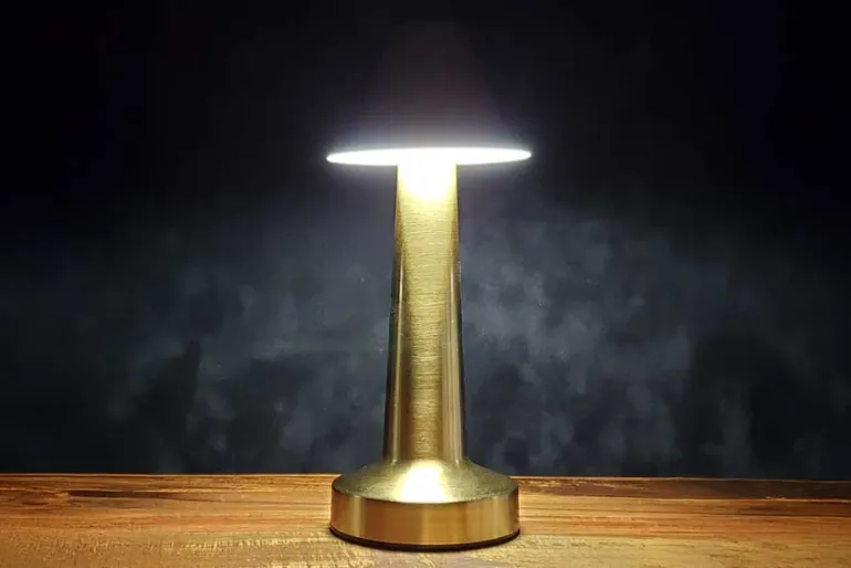 8″ Silver Lamp with Touch Control