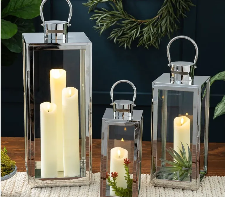 Silver Metal Lantern – Large