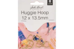 Silver Rectangular Huggie Hoop Earrings, 15×19.5mm, 4 Pieces