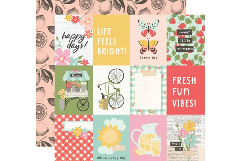 Simple Stories Pink Lemonade 12×12 Paper – Love This Life