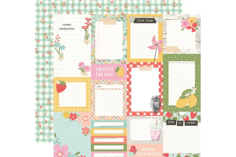 Simple Stories Pink Lemonade 12×12 Paper – Spread Your Wings