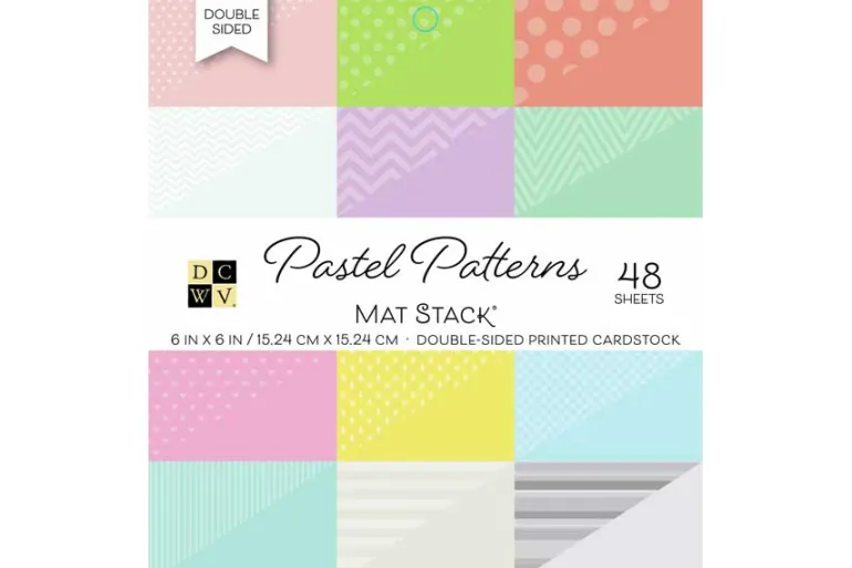 Single-Sided Cardstock Stack 6″X6″ – Brights Textured Solid