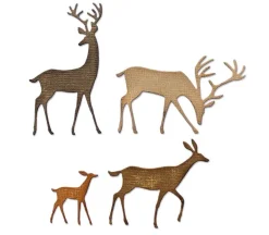 Sizzix Thinlits Die Set 4 Piece – Darling Deer by Tim Holtz