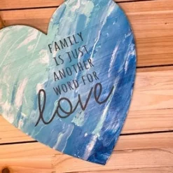 Slat Plaque Board Heart Shape With Jute Hanger