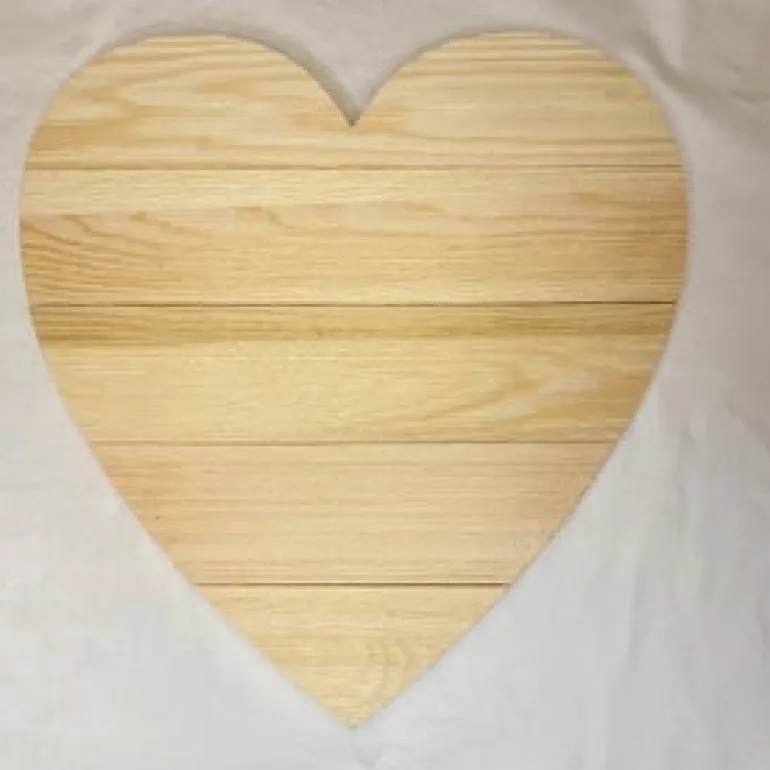 Slat Plaque Board Heart Shape With Jute Hanger
