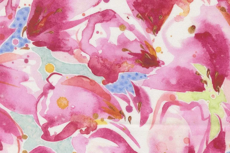 Soulstice Midsummer Blooms on Cream Cotton Canvas