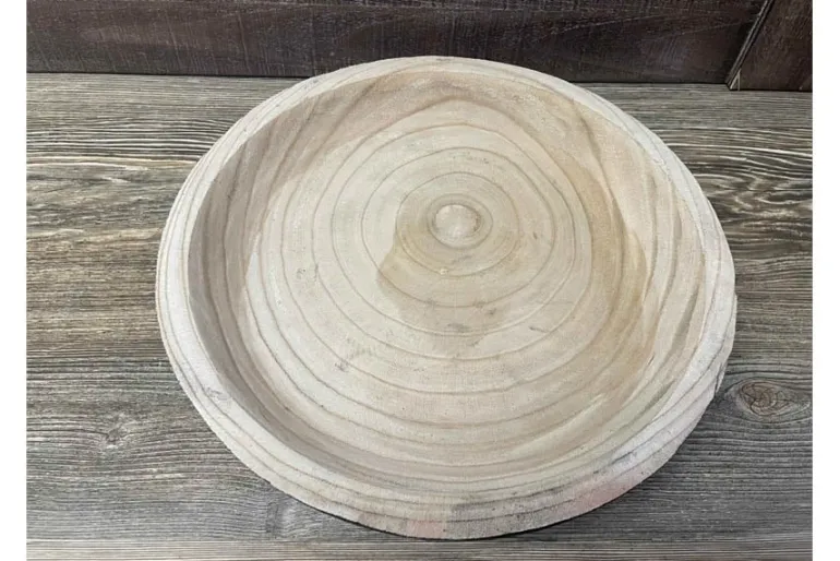 SPC Natural and Black Wooden Round Bowl – Large