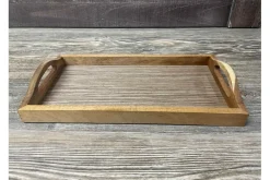SPC Rectangle Wooden Tray with Handles – 9-inch