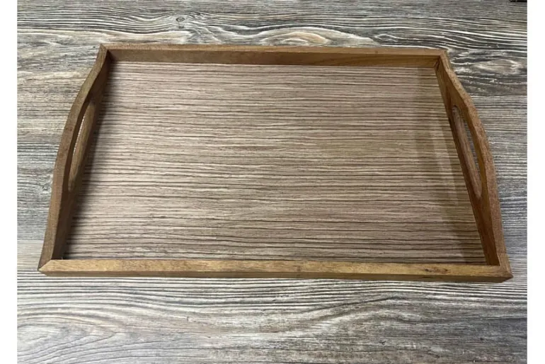 SPC Rectangle Wooden Tray with Handles – 15-inch