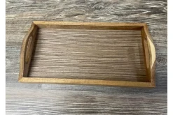 SPC Rectangle Wooden Tray with Handles – 15-inch