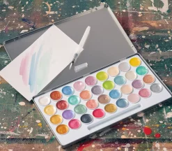SPC Semi-Moist Metallic-Pastel Watercolor Set – 36 Piece