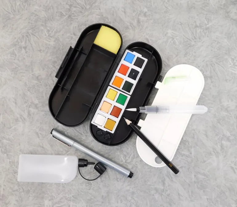 SPC Travel Watercolor Set – 18 Piece Portable Painting Kit