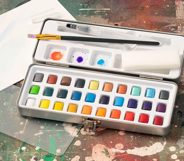 SPC Watercolor Travel Set – 25 Piece Portable Painting Kit