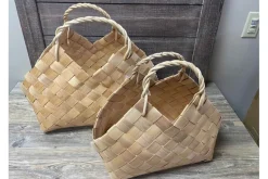 SPC Wooden Weaved Basket – Small (15″ x 7″)
