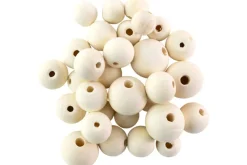 Split Ball Wood Beads – 30pc. – Natural