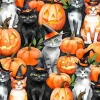 Spooky Tails Cats tossed on Black