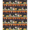Spooky Tails Scenic Cats, Pumpkins and Houses on Orange
