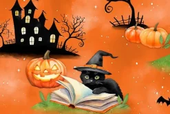 Spooky Tails Sky and Stars Black