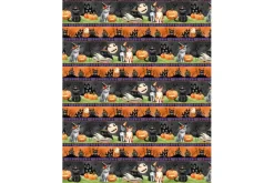 Spooky Tails Sky and Stars Black
