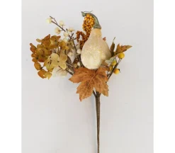 Spray with Maple Leaves Berries and Gourd – 15-inch