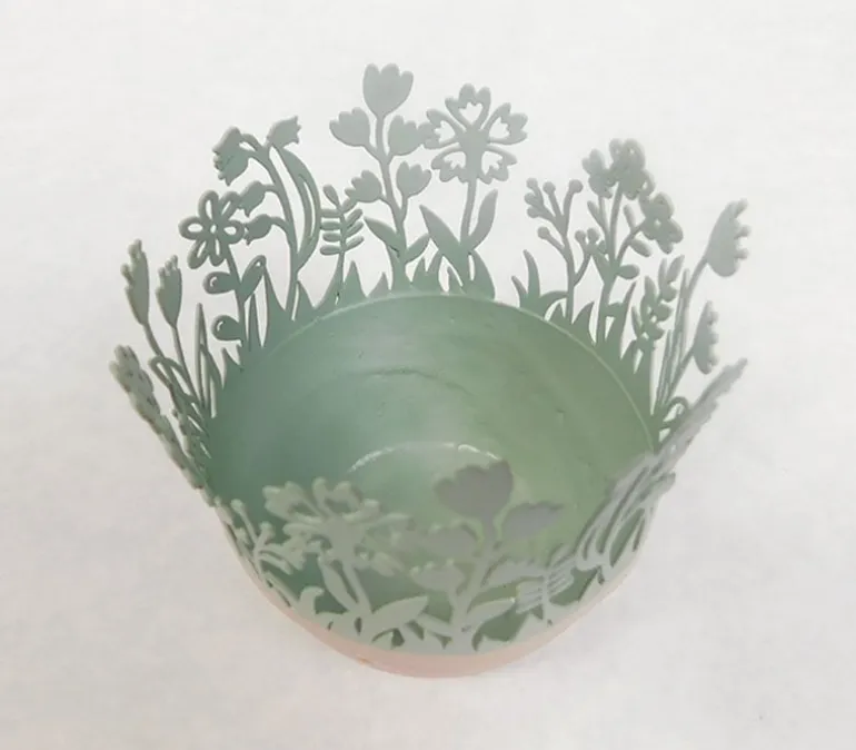 Spring Flowers Metal Votive Candle Holder – 3-1/2-inch