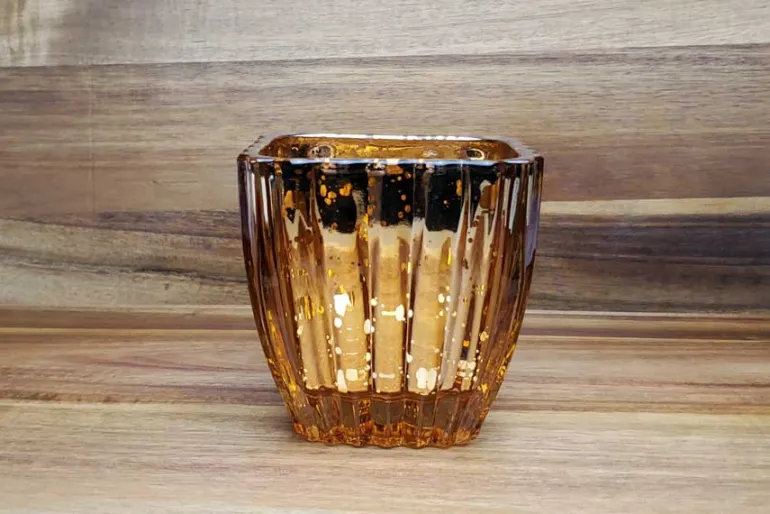 Square Glass Candle Holder – Clear
