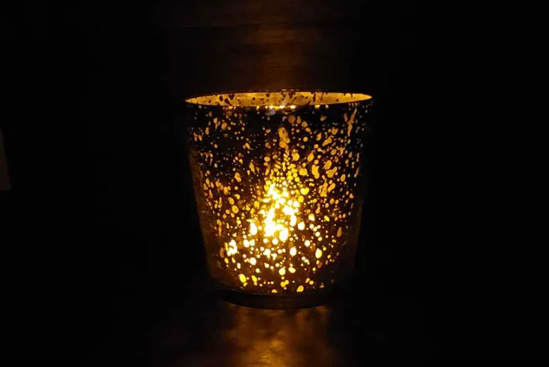 Square Glass Candle Holder – Clear