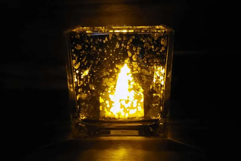 Square Glass Candle Holder – Clear
