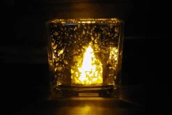 Square Mercury-Style Glass Candle Holder – Rose Gold