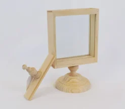 Square Pedestal Frame/Shadowbox With Sliding Glass – 6.25-inch x 7-inch x 1.75-inch