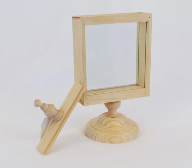 Square Pedestal Frame/Shadowbox With Sliding Glass – 6.25-inch x 7-inch x 1.75-inch