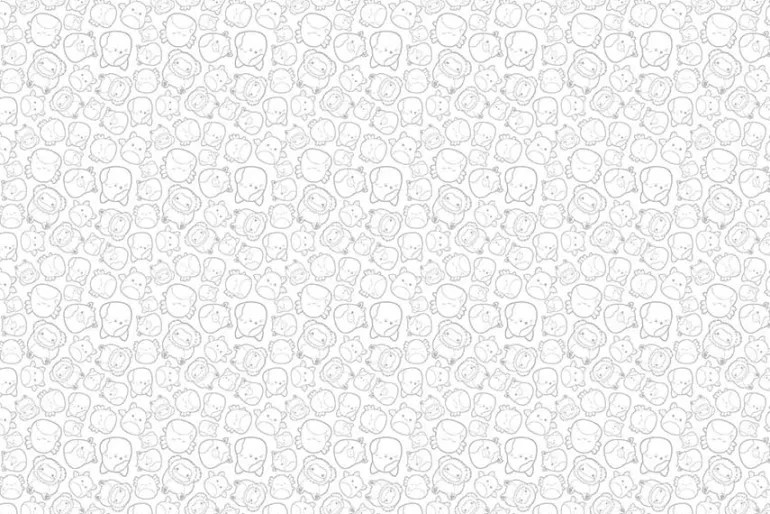 Squishmallows Character Outlines Grey on White