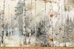 Stag and Stone Forest of Birches Beige Scenic