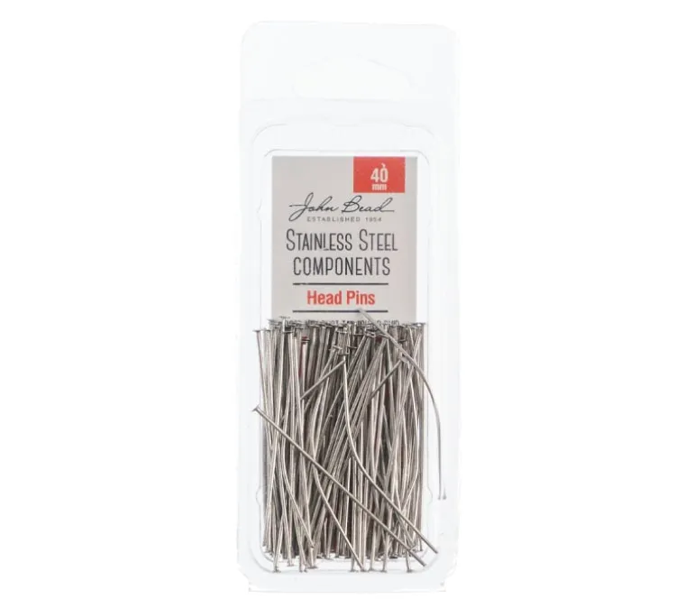 Stainless Steel 40mm Head Pins – 100 pcs