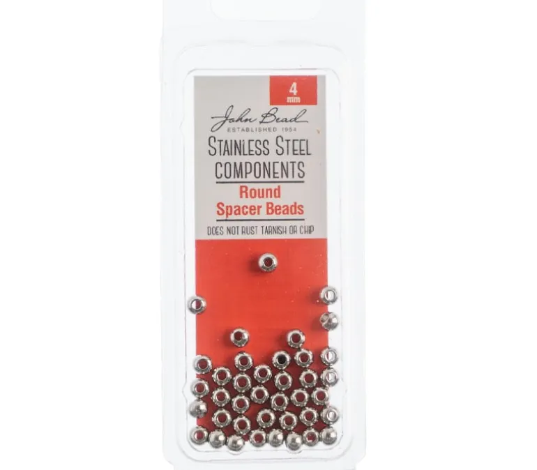 Stainless Steel 4mm Spacer Bead Round – 40 pcs