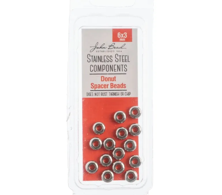 Stainless Steel Spacer Bead Donut 6mm. 15 pcs
