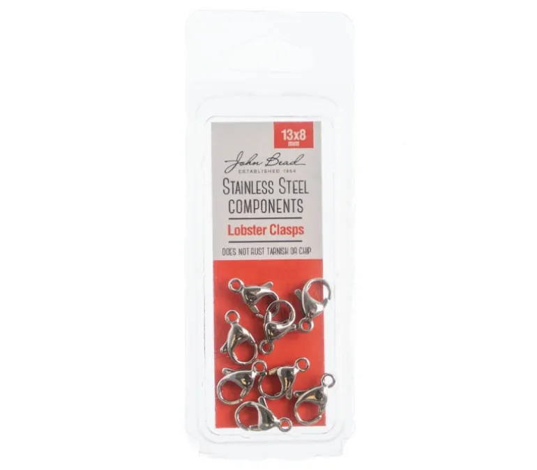 Stainless Steel 13x8mm Lobster Clasp – 8 pcs