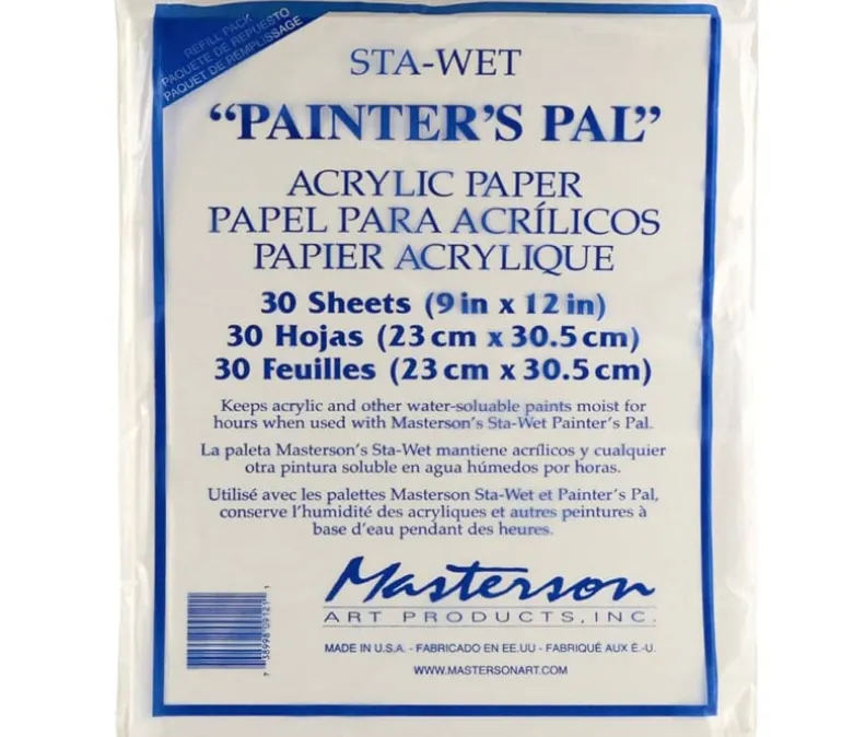 Sta-Wet Painters Pal Acrylic Film – 9-inch x 12-inch – 30 Piece