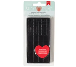 Sticky Thumb Dimensional Adhesive Foam Tabs Black – 275 Per Package – Assorted Sizes