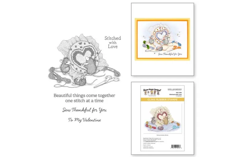 Stitched with Love Cling Rubber Stamps