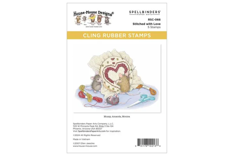 Stitched with Love Cling Rubber Stamps