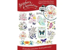 Stitcher’s Revolution Flowers & Butterflies Embroidery Transfer