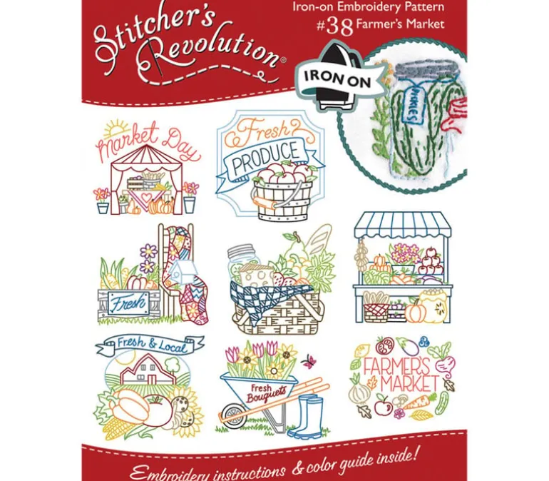 Stitcher’s Revolution Iron On Embroidery Transfer – Farmers Market