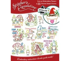 Stitcher’s Revolution Iron On Embroidery Transfer – Gnome Sweet Gnome