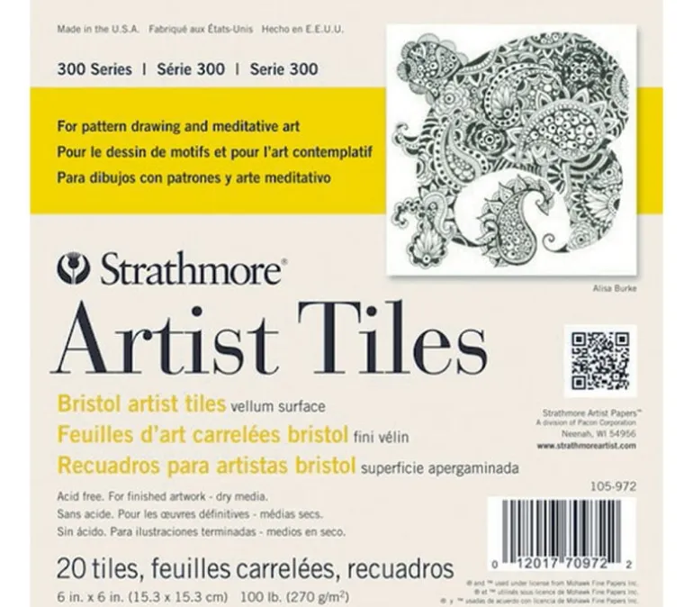 Strathmore Artist Tiles – Bristol Vellum – 6-inch x 6-inch – 20 Tiles
