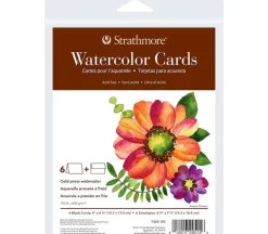 Strathmore Greeting Cards – Watercolor – Black – 6 Cards