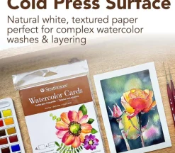 Strathmore Greeting Cards – Watercolor – Black – 6 Cards