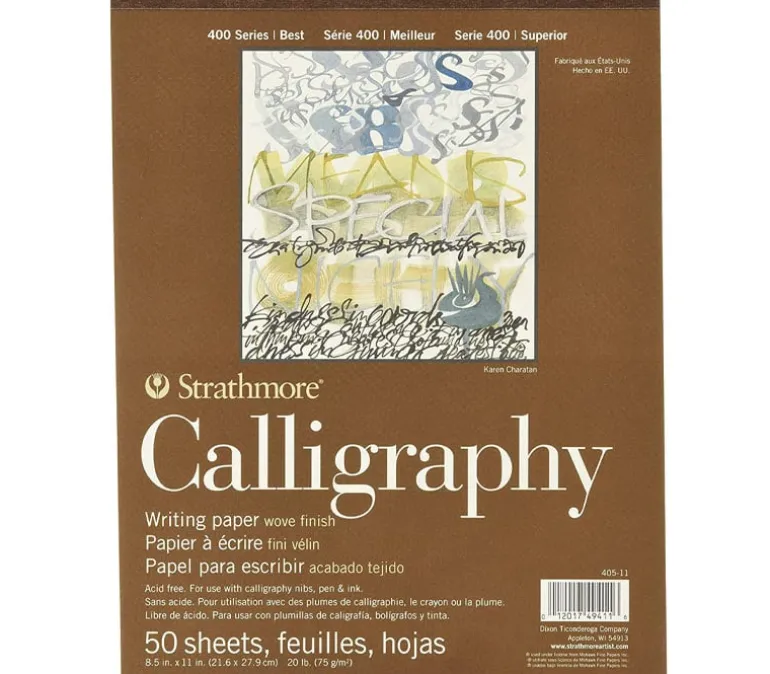 Strathmore 400 Series 20# Calligraphy Pad – 8-1/2-inch x 11-inch – Tape Bound – 50 Sheets