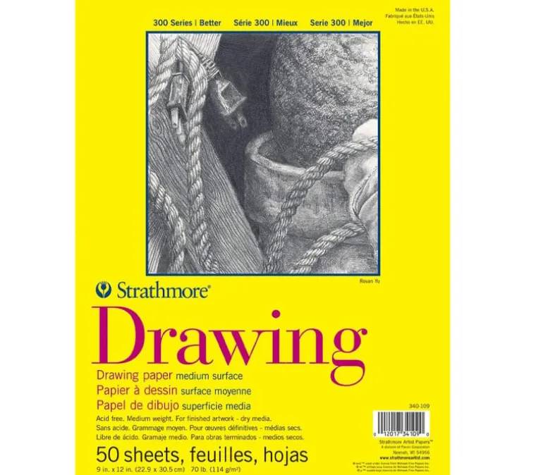 Strathmore 300 Series Drawing Pad 50/sheets – 9×12