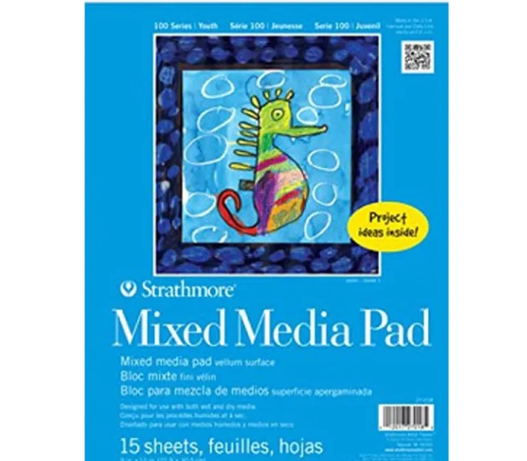 Strathmore 100 Series Mixed Media Pad – 9-inch x 12-inch – Tape Bound – 15 Sheets